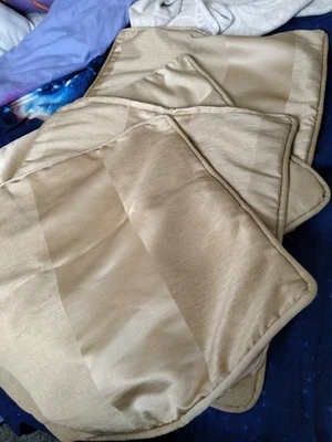 Cushion Covers. Gold Colour. 4 Of Them. Matching. For Sale - Image 1 of 4