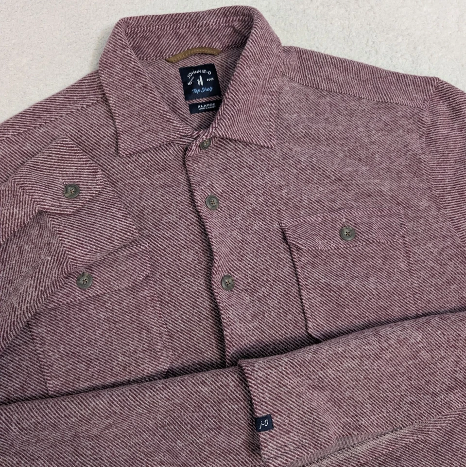 Johnnie-O Top Shelf Stretch Heavyweight Flannel Lodge Shirt Jacket Mens XL $198 - Image 1 of 4