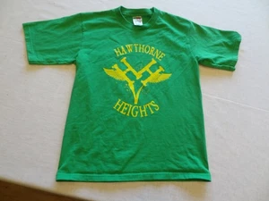 Hawthorne Heights Band T-Shirt Green Youth Large 14-16 Emo Fruit Of The Loom - Picture 1 of 6