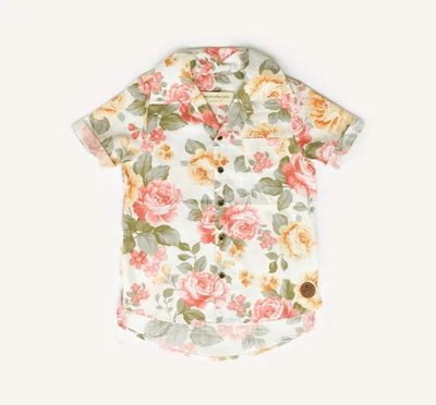 Londyn Oldtimer boys size 8 my brother John button up floral summer 100% cotton - Image 1 of 4