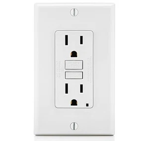 LEVITON 15 Amp GFCI Toma con Indicador LED Placa de Pared Auto Prueba BLANCO Enchufe - Imagen 1 de 8