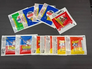 (5) 1975 Mini,(2) 1977, 1978, (3) 1980 & 1981 Topps Baseball Wax Pack Wrappers - Picture 1 of 4