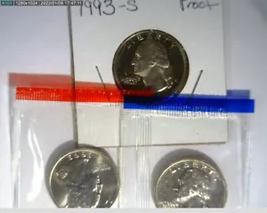 1993 PDS Washington Quarters unc in mint cello and proof - Picture 1 of 2