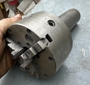 BUCK 4" AJUST-TRU 3 JAW MT 5 Mount Metal Lathe Chuck #1434 Cincinnati Work Head - Picture 1 of 9