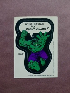 1975 Topps - Marvel Comic Book Super Heroes Sticker - Incredible HULK - 1 - Picture 1 of 6