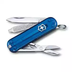 VICTORINOX SWISS ARMY CLASSIC SD TRANSPARENT POCKET KNIFE (35956) DEEP OCEAN - Bild 1 von 4