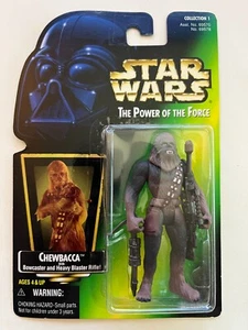 Star Wars Power Of The Force CHEWBACCA Action Figure w/Bowcaster & Blaster Rifle - Picture 1 of 2