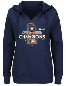 2017 World Series Champsionship Houston Astros Ladies Sweatshirt Hoodie Navy NWT - Picture 1 of 3