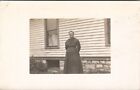 RPPC Victorian Elderly Woman Poses For Photo at House c1908 Postcard V3