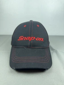 SNAP-ON Tools Hat Black Baseball Cap with Wrench Distressed Adjustable Strap - Picture 1 of 6