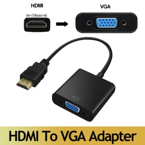 HDMI Male input to VGA Female output Converter Adapter Cable PC Monitor TV Black - Picture 1 of 10