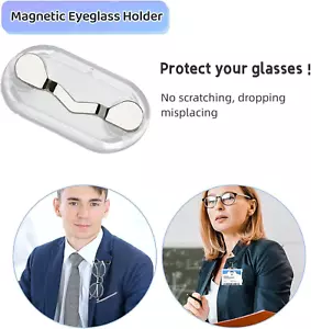 2 Stück Magnetischer Brillenhalter Stoffclip Aufhängen Schnalle Haken Abzeichen Sonnenbrille Silber - Bild 1 von 8