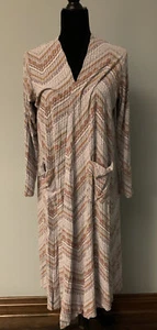 NWOT LulaRoe Duster Cardigan Sarah size Medium 2 Front Pockets Gray Purple Brown - Picture 1 of 4