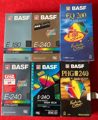 8 x BASF VHS Videokassetten Brandneu EQ200 E240 E180 - Bild 1 von 4
