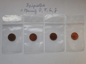 4 x 1 Pfennig 1950 (Prägebuchstaben: "D", "F", "G" und "J") VZ/SS - Bild 1 von 1