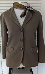 Neiman Marcus All Cotton taupe Strickjacke dichte Jacke Kunsttaschen S/M sehr guter Zustand - Bild 1 von 6