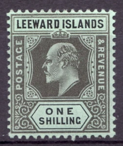 1911 Leeward Islands - Sc #38 - One Shilling  KEVII - MH postage stamp Cv$12 - Picture 1 of 1