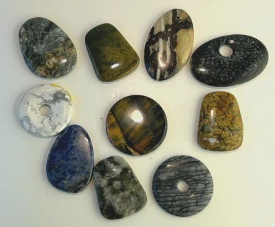 30-39MM Natural Pitersite Mix Cabochon Loose 10Pcs Gemstone Lot Plolished - Image 1 of 4