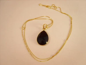 COLLANA IN ARGENTO 925 DORATA CON PENDENTE IN ONICE - Imagen 1 de 2