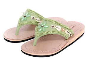LESTARIE Mädchen Sandale Zehentrenner Leder Flip Flop Zehensteg Sandalen - Bild 1 von 24