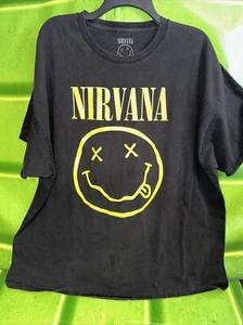 Camiseta Nirvana Negra Cara Smiley Adulto Talla XXXL Banda Camiseta - Imagen 1 de 5