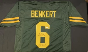 Maglietta Kurt Benkert Green Bay Packers Go Pack Go firmata stile professionista auto ~ JSA COA - Foto 1 di 5