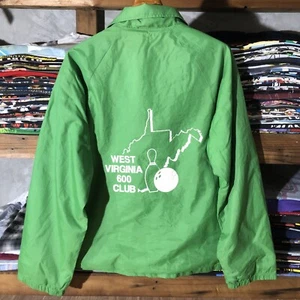 Free Shipping!! West Verginia 600 Club Bowling Vintage Jacket 22.5”x27” Size M - Picture 1 of 5