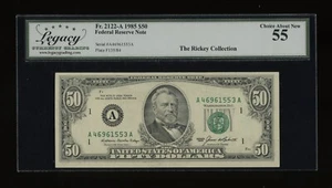 DBR 1985 $50 FRN Boston Fr. 2122-A Legacy 55 Serial A46961553A - Picture 1 of 2