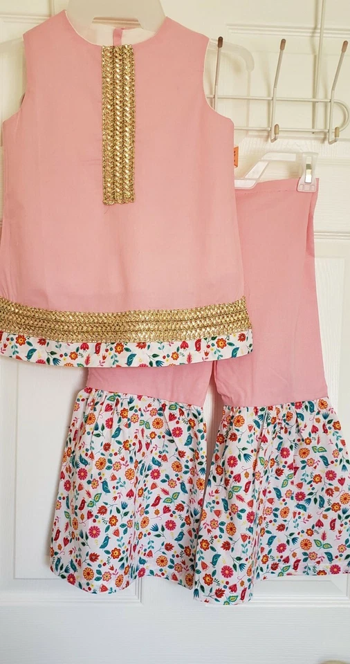 gharara niñas algodón indio Eid, ropa formal de boda 4/5 años indio paquistaní  Foto 1 de 1