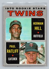 1970 Topps Herman Hill Paul Ratliff ROOKIE CARD #267 - Minnesota Twins