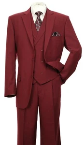 Modern fit Wool feel Two button Jacket with Vest single Pleasted Pants 5702 V9 - Picture 1 of 11