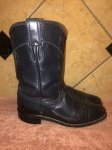Justin L3057 Cuero Negro Botas Occidentales Talla 7.5 B ENVÍO GRATUITO - Imagen 1 de 8