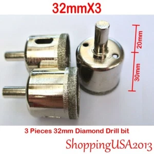 3 X 32mm Diamond Drill Bits Set Hole Saw Cutter Tool Ceramic Marble Tile - Picture 1 of 6