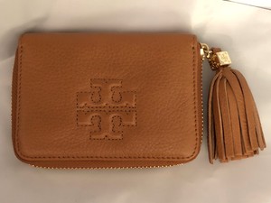 NWOT Tory Burch Thea Leather Zip Coin Purse/Case, Wallet Tan/Brown