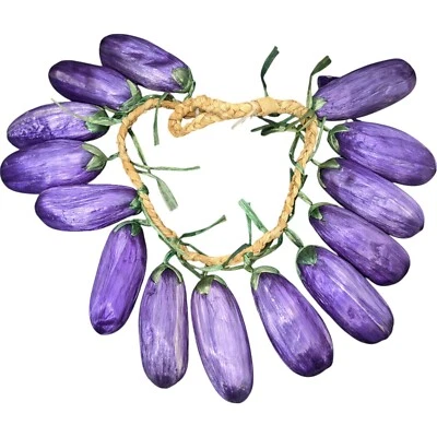 Guirnalda de rafia berenjena colgante de pared fruta vegetal 28" de largo Foto 1 de 4