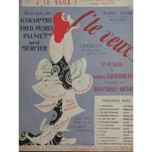 MERCIER René J'te veux Chant Piano 1923 - Imagen 1 de 4