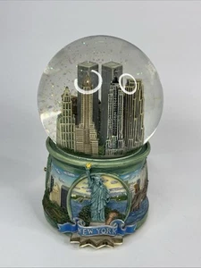 NEW YORK CITY Snow Globe San Francisco Music Box Co. Pre 9/11 VTG w/TWIN TOWERS - Picture 1 of 10