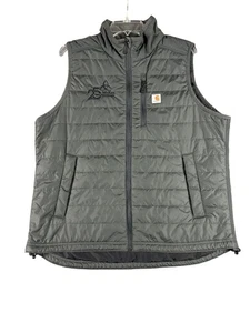 Chaleco Carhartt Mujer XL Gris Acolchado Aislado Puffer Bolsillos con Cremallera Ropa de Trabajo Logo - Imagen 1 de 8
