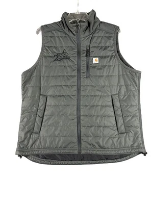 Carhartt Vest Womens XL Gray Quilted Insulated Puffer Zip Pockets Workwear Logo - Image 1 of 4