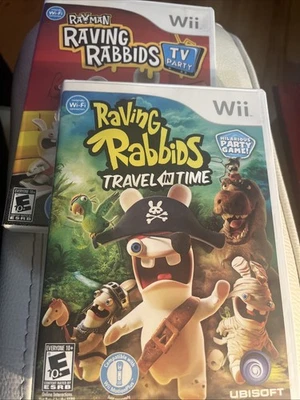 LOT OF 2 Raving Rabbids “Travel in Time” & “TV Party” Nintendo Wii 2010 & 2008 - Image 1 of 4