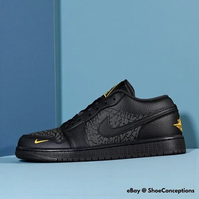 Nike Air Jordan 1 Low SE Shoes Black Anthracite Tour Yellow IM6568-010 Men's NEW - Image 1 of 4
