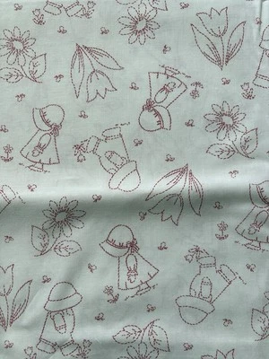 3 Yd Sunbonnet Sue Sam Faye Liverman Burgos Marcus Brothers RED Cotton Fabric - Image 1 of 3