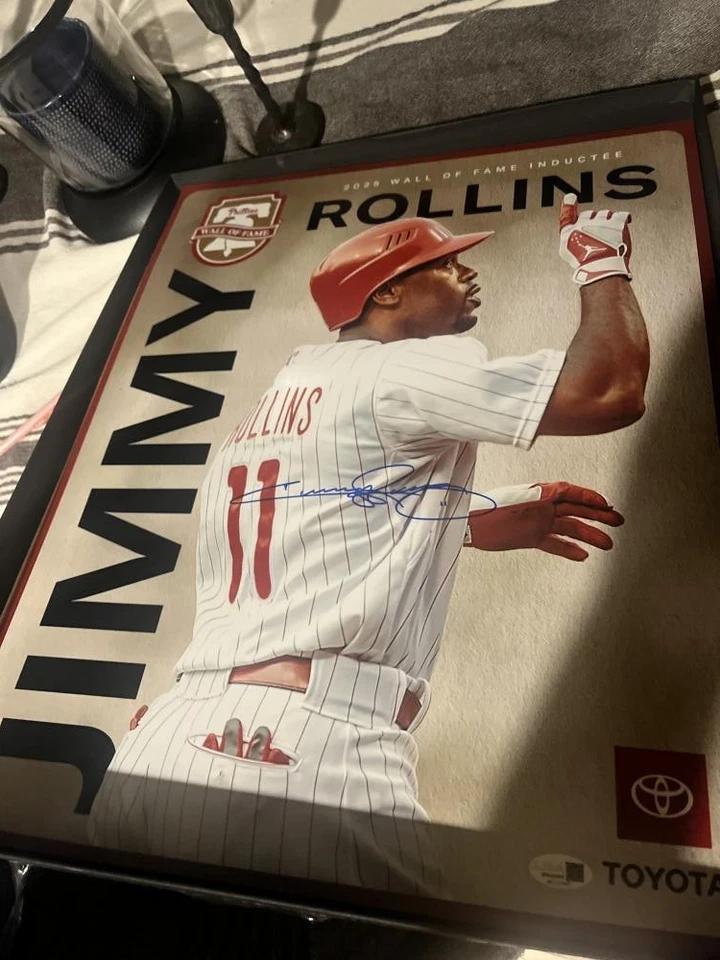 Jimmy Rollins Philadelphia Phillies signed 11x14 Photo JSA  - Image 1 of 1