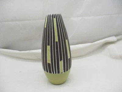 Vintage – Keramik Vase „Gelb Braune Ornamente“ 25,5x12 cm ~ 1960/70 Jahre - Bild 1 von 4