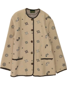 GEIGER Womens Abstract Pattern Jacket EU 42 Large Beige Wool TQ07 - Picture 1 of 4