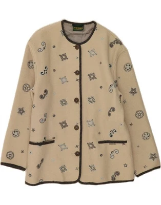 GEIGER Womens Abstract Pattern Jacket EU 42 Large Beige Wool TQ07 - Image 1 of 4