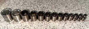 RARE 13 PC CRAFTSMAN 6 POINT 3/8 IN DRIVE SAE SOCKET SET (USA MADE NEVER USED) - Picture 1 of 8