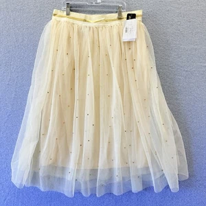Metrowear Tulle Skirt Women Size Large Ivory Whimsical Romantic Fairy Beaded - Picture 1 of 8