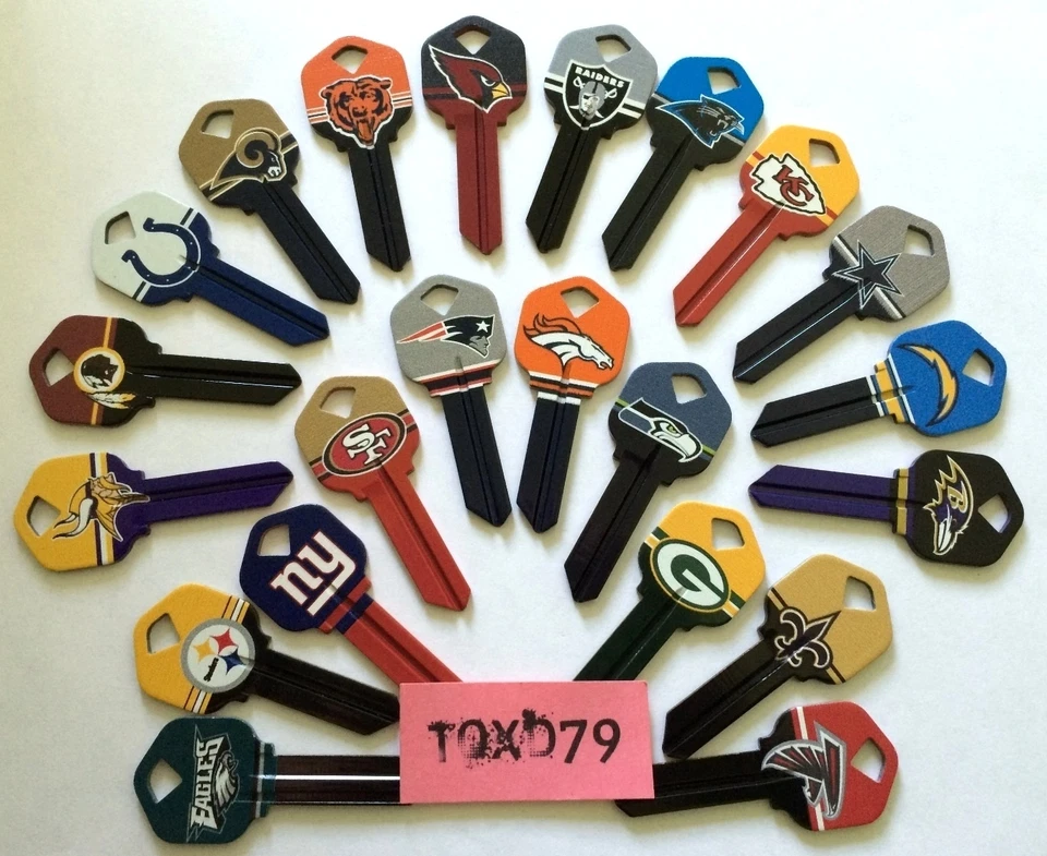 All NFL Teams Officially Licensed Football Team Home House Key Blank KW1 66 Kwik - Image 1 of 1