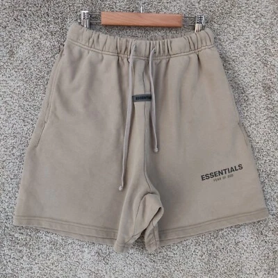 Essentials Fear Of God Shorts Mens Small Beige Sweat Cotton Blend Drawstring - Image 1 of 4
